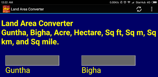 Sqm Sqkm To Acre Hectare Area Converter Tool Apps On Google Play