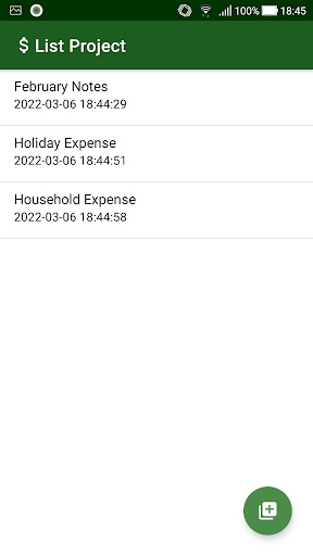 Reimburse : Money Note Manager Screen 2