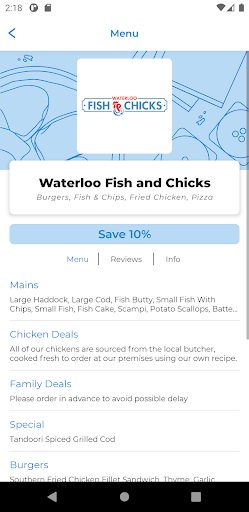 Waterloo Fish & Chicks HD5 Screen 2