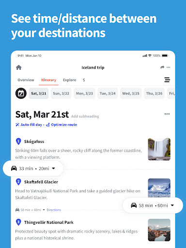 Screenshot of Wanderlog - Trip Planner App