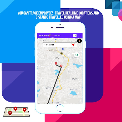 Android application field staff tracking - admin screenshort