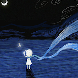 night moon freehand cartoon icon
