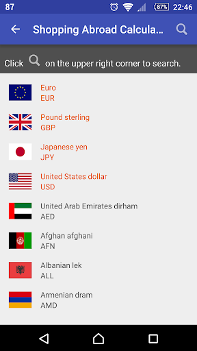 Shopping Abroad Calculator