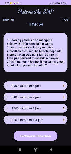 Android application Matematika SMP screenshort