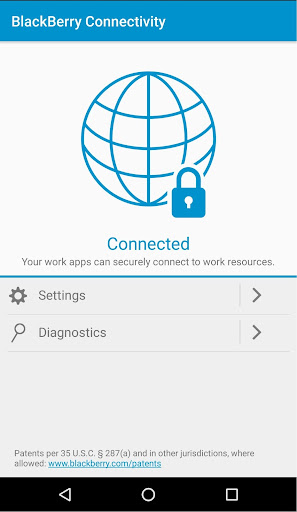 Android application BlackBerry Connectivity screenshort