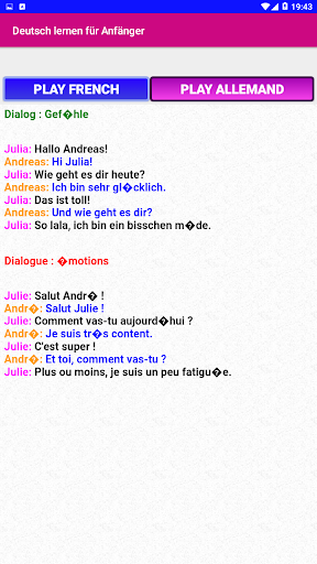 Learn German in French for Beg Screen 2