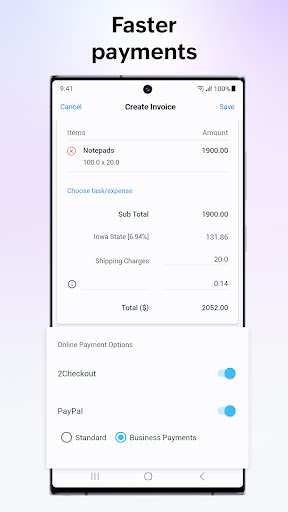 Screenshot of Zoho Solo: For Solopreneurs