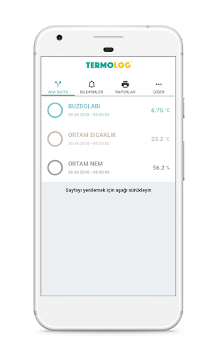 Android application Termolog screenshort