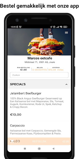 Android application Marco's Eetcafe screenshort