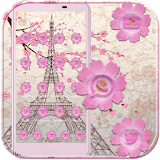 Pink Flower Paris Tower icon