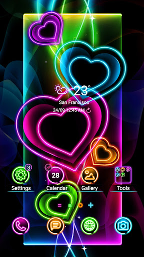 Android application Neon Heart Line - Wallpaper screenshort