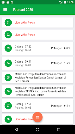 Rekapitulasi Presensi Luwu Screen 3