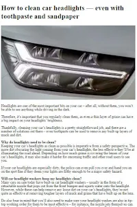 How to Clean Car Headlight