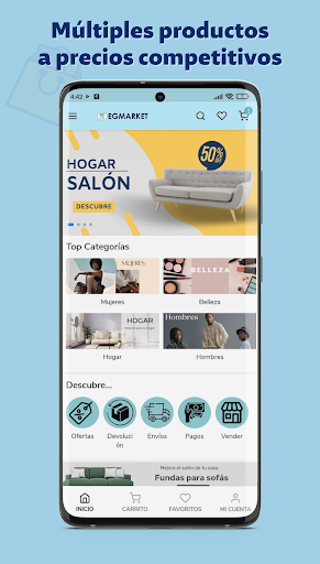 Android application EGMARKET: Compras online screenshort