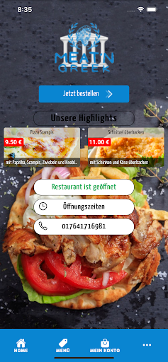 Android application Meat N Greek screenshort