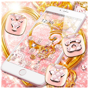 Pink Glitter Gold Heart Luxury Theme 1.1.2 Icon