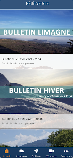 Android application Météovergne screenshort