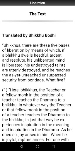 Liberation Sutta - Buddhism Screen 2