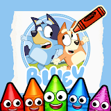 Bluey Coloring: dogs cartoon icon