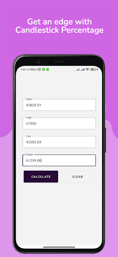 Android application Candlestick Percentage screenshort