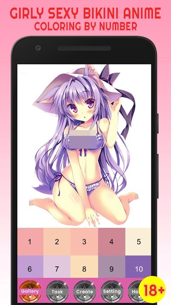 Captura de Pantalla 7 Sexy Girl Bikini Anime Color By Number - Pixel Art android