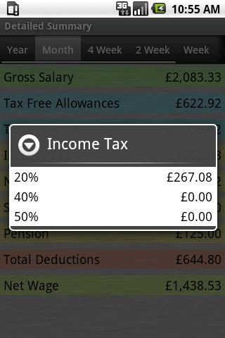 Android application PAYE Tax Calculator screenshort