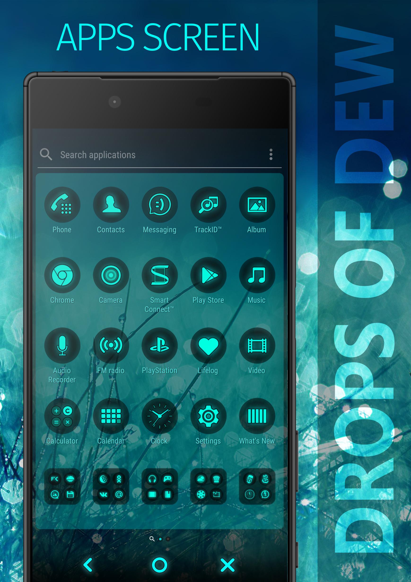 Android application DROPS OF DEW Xperia Theme screenshort