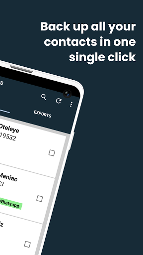 Export contacts Screen 2
