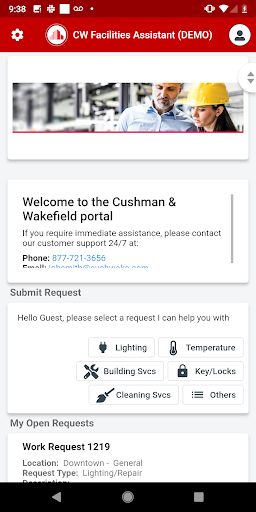 Android application Facility Assist screenshort