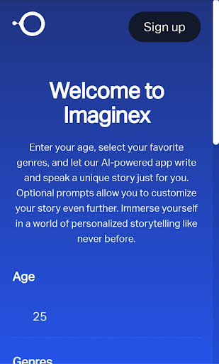 Android application Imaginex. screenshort