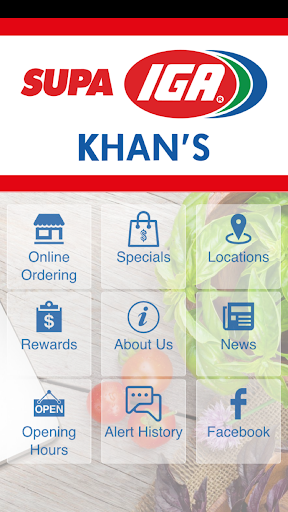 Android application Khans Supa IGA screenshort