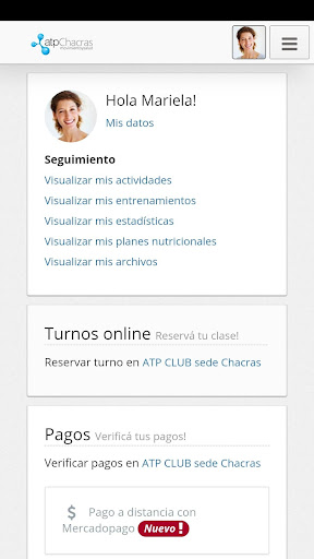 Android application ATP CLUB sede Chacras screenshort