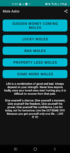 Mole Astrology: Jatakam Screen 2