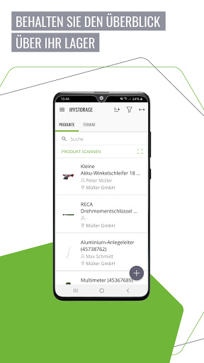 Android application mySTORAGE screenshort