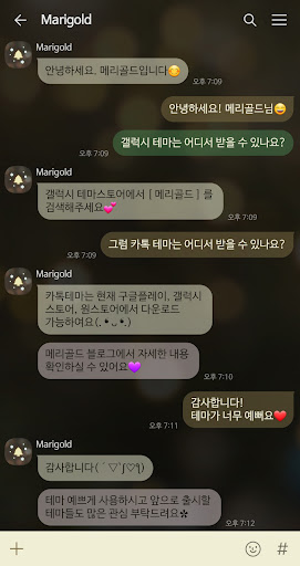 [메리골드] 겨울빛 카톡 테마 Screen 2