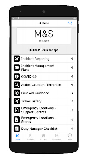 Android application M&S MySafety screenshort