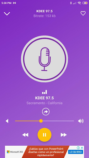 Android application KDEE 97.5 Radio App Sacramento screenshort