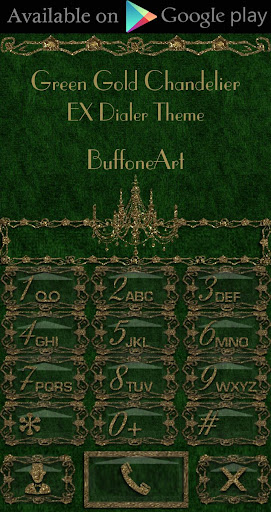 Green Gold Chandelier Clock Wi Screen 3
