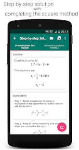 Captura de tela do Quadrático Equation Solver PRO