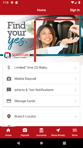 Quantum Credit Union Screen 2