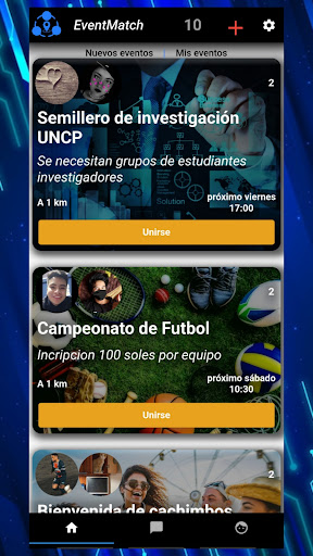 Android application EventMatch screenshort