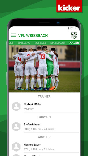 Android application VfL Weierbach screenshort