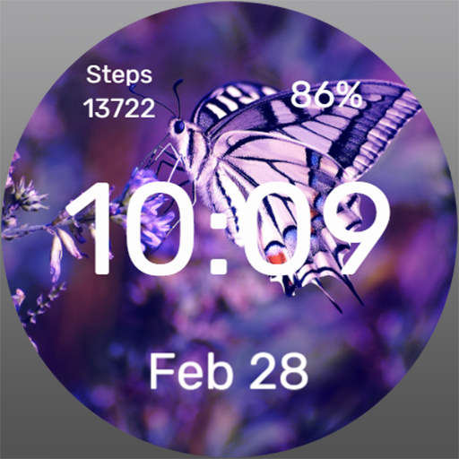 Butterfly in Lilac Watch Face Download on Windows