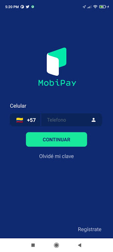Android application MobiPay screenshort