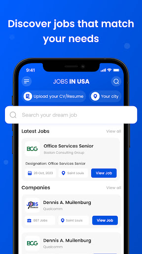 Android application Jobs In USA: Job Search Portal screenshort