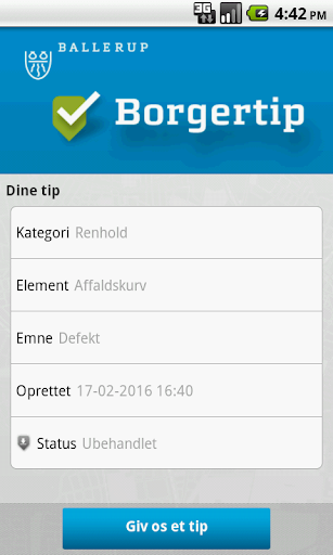 Android application Ballerup Kommune - BorgerTip screenshort