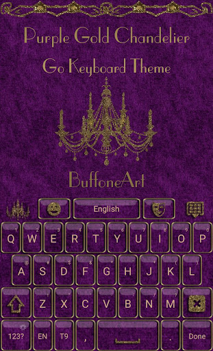 Android application Purple Gold Chandelier Keyboar screenshort