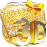 3D gold diamond keyboard icon