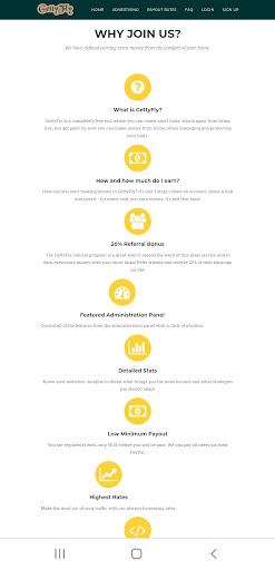 GettyFly -URL Shortener & Earn Screen 2