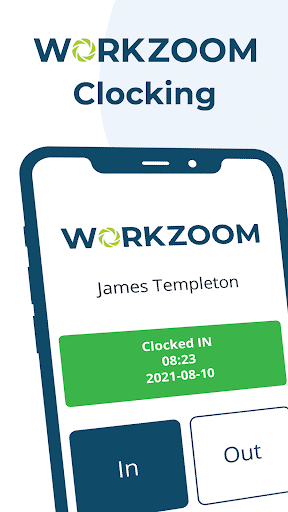 Android application Workzoom Clocking screenshort